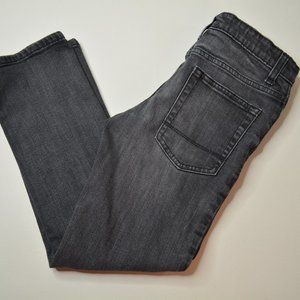 Cat & Jack Size 10 Boys FADED Black‎ STRAIGHT Leg ADJUSTABLE Waist DENIM Jeans